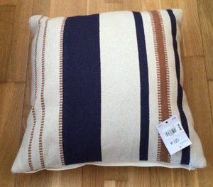 John Lewis Woven Stripe Indoor/Outdoor Cushion, Navy - RRP £20.00 - Picture 1 of 2