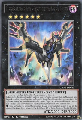 YuGiOh Überfallraptor - Revolutionärer Falke CROS-DE049 Rare NM 1st - Bild 1 von 2