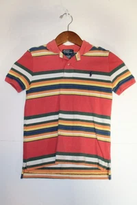 Ralph Lauren Shirt Sz 6 Striped Boys Short Sleeve Button-Up Pullover Multicolor - Picture 1 of 6