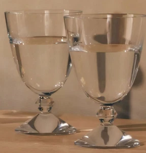 Baccarat Vega Water Goblets Crystal Clear Set of 2 French Used Good condition - Picture 1 of 5