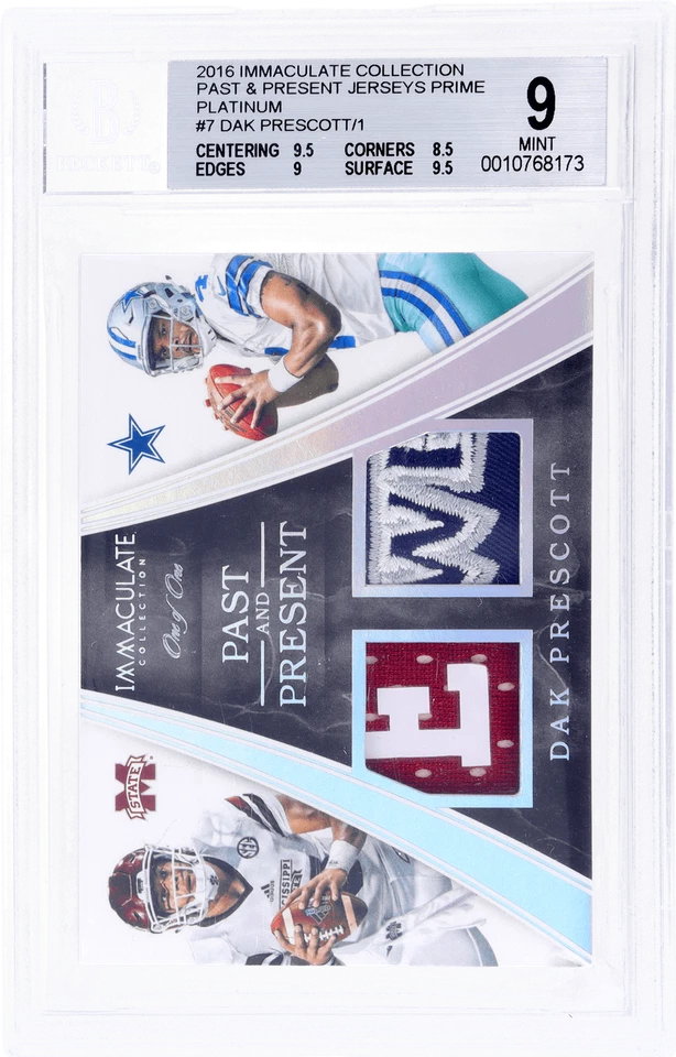 2016 Immaculate Dak Prescott 1/1 BGS 9 Rookie RC - Image 1 of 2