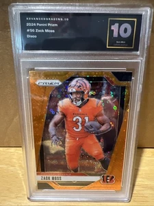 2024 Prizm Zack Moss Orange Disco Parallel #56 Cincinnati Bengals Graded 10 - Picture 1 of 7