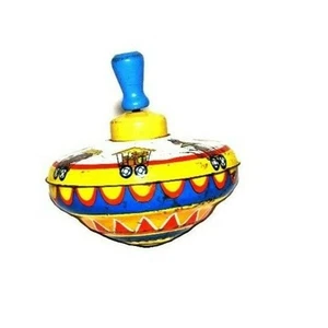 Vintage Tin Spinning Top with Wood Handle by Ohio Art Fully Working - Picture 1 of 3