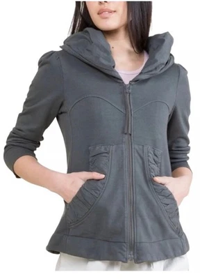 Prairie Underground Short Cloak Charcoal Organic Cotton Zip Hoodie Large Leisure - Image 1 of 4