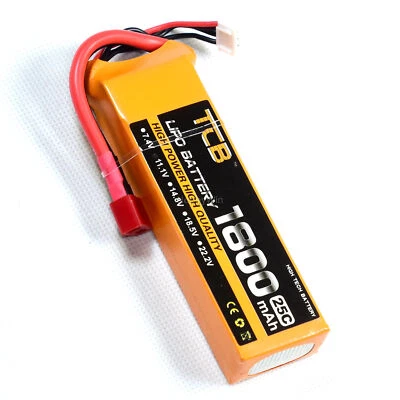 11.1V 3S 1800mAh 25C LiPo Battery T-type plug for RC Airplane Helicopter Drone - Image 1 of 4