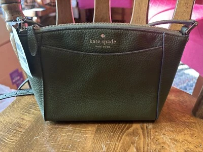 Linda Bandolera Kate Spade Bailey Cuero Guijarro Verde Encantada ¡Nueva Con Etiquetas! Foto 1 de 4