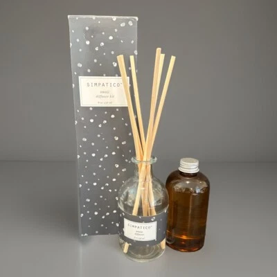 K Hall Designs Simpatico Snow Diffuser Kit Glass Apothecary Bottle New Open Box - Image 1 of 4