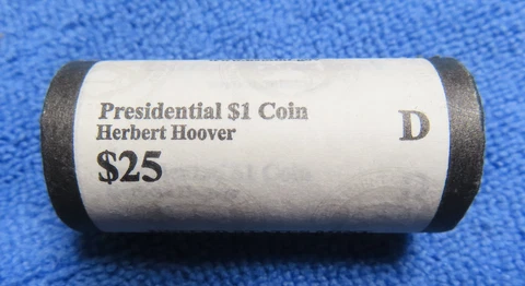 2014 D Herbert Hoover Presidential Golden Dollar Original Unopened Mint Roll Cover