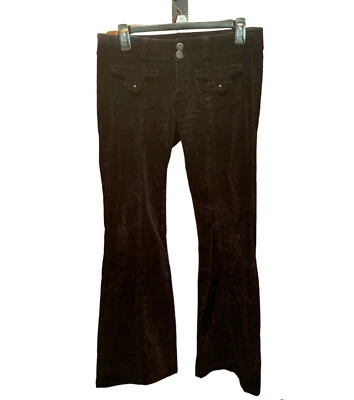 Twill Twenty Two Velour Flare Leg Pants Black size 26  - Image 1 of 4
