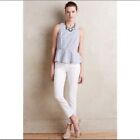 Anthropologie AG Adriano Goldschmied The Stevie Roll-Up Slim Straight White Jean