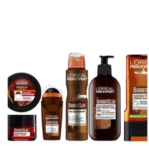 6tlg Set | Loreal Men Barber Club Duschgel Bart-Shampoo Balsam Deo Haar-Gel - Bild 1 von 3