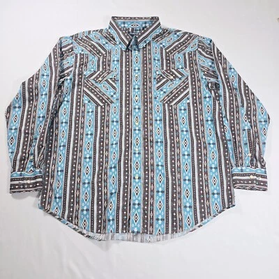 Panhandle Aztec Western Shirt Men Sz XL Southwest Long Sleeve Cowboy Pearl Snap - Image 1 of 4