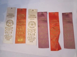 (6) 1958 CINTAS DE GANADOR DE LA FERIA ESTATAL DE TEXAS - ANTIGÜEDADES - OFC-D - Imagen 1 de 2