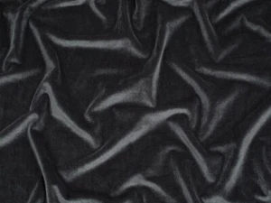 Minerva Velvet Stretch Knit Fabric Dark Grey - per metre
