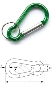 Schlüsselanhänger Aluminium Karabinerhaken Karabiner grün 5-50 Stück (950177) - Bild 1 von 1