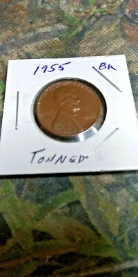 Wheat Penny 1955 P Die Cracks on Reverse Error Brown BU  - Image 1 of 4