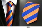 Cravate à Rayure Bleu Et Orange Habillé Mariage Club Cravate 8cm Largeur