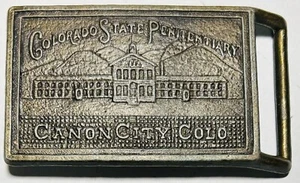 Prison belt buckle solid brass Colorado State penitentiary Canon City FW-1004 - Picture 1 of 4