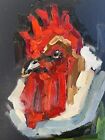 Rooster Painting Roosrer Original Art Animals Lovers Ferm Painting Fine Wall Art