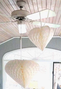 Ikea Visioner Honeycomb Tissue Paper Pointed Ball Lantern 2-18" +5-11" 20251083 - Picture 1 of 7
