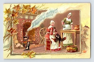 Postcard Thanksgiving Turkey Fire Place Hearth Tuck 1910s Unposted Divided Back - Picture 1 of 2