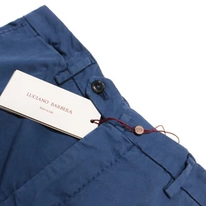 Luciano Barbera NWT Chinos / Casual Pants Size 46 30 US In Solid Blue Cotton - Picture 1 of 12