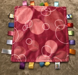 Taggies Lovey Security Blanket pink circles security blanket - Picture 1 of 9