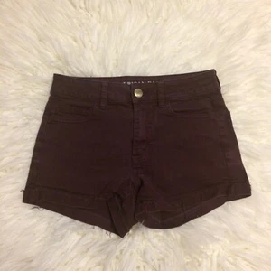 American Eagle Hi-Rise Shortie Denim Donna Taglia 4 Super Elasticizzato Rosso Ciliegia Boho - Foto 1 di 5