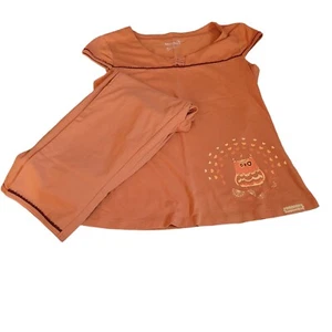 Wonnerful Vietnam Kowil Fashion Girls Medium Top And Bottom Outfit Orange Owl... - Picture 1 of 11