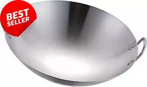 30cm Stainless Steel Wok, Stir Fry Pan, Asian Kitchen, Dishwasher & Oven Safe - Picture 1 of 12
