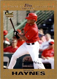2007 Topps Update Gold Los Angeles Angels Baseball Card #181 Nathan Haynes /2007