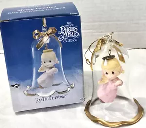 Enesco Precious Moments Joy To The World Glass Bell Ornament 301582 Merry Dreams - Picture 1 of 12