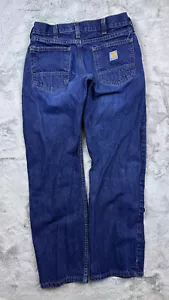 Carhartt Jeans Mens 29x30 Blue Denim Relaxed Fit Work Wear Rugged Outdoor - Picture 1 of 10