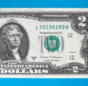 1962 August 9 (L 00196289 B) BIRTHDAY Note $2 Two Dollar Bill (__1962 / 8 / 9) - Picture 1 of 4