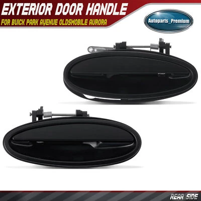 Manija de puerta exterior negra para conductor trasero y pasajero 2 piezas para Buick Park Avenue Foto 1 de 4