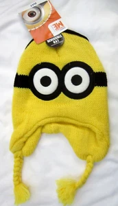 Disney Despicable Me Minion Two Eye/One Eye Reversible Laplander Peruvian Beanie - Picture 1 of 2