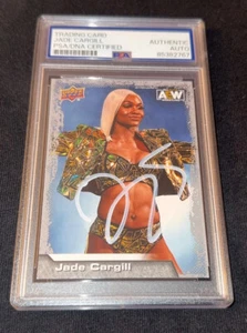 Tarjeta AEW de cubierta superior firmada por Jade Cargill autógrafo losa 2022 PSA DNA WWE - Imagen 1 de 2