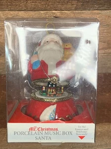 Mr. Christmas Porcelain Santa Claus Hinged Music Box Wind Up Animated 2012. - Picture 1 of 8