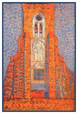 Church in the Sun by Modern Artist Piet Mondrian Counted Cross Stitch Pattern
