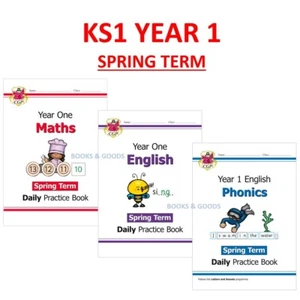 KS1 Year 1 Maths Phonics English Daily Practice Workbook Spring Ages 5-6 CGP - Picture 1 of 12