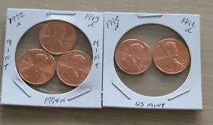 Lincoln Memorial pennies, 1973pd. 1977, 1979, P Token (2P12-15) from US Mint set - Picture 1 of 4