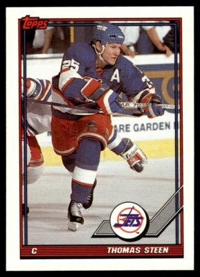 1991 Topps #218 Thomas Steen - Winnipeg Jets - Image 1 of 2