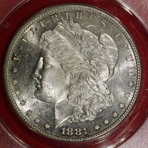1881-S Morgan dollar, Anacs MS-64, very nice strike, very clean cheek - Picture 1 of 5