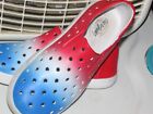 kid's CAT & JACK SHOES size 1 slip on water breathable red/white/blue (clths bx2