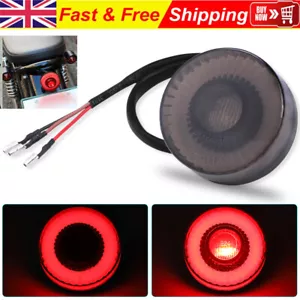 Round Motorcycle LED Rear Stop Brake Tail Light DRL Running Lamp Motorbike ATV - Picture 1 of 12