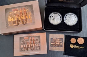 2016 Australia 50th Anniv Decimal Currency pair of 1oz Silver (.999) Coins - Picture 1 of 10