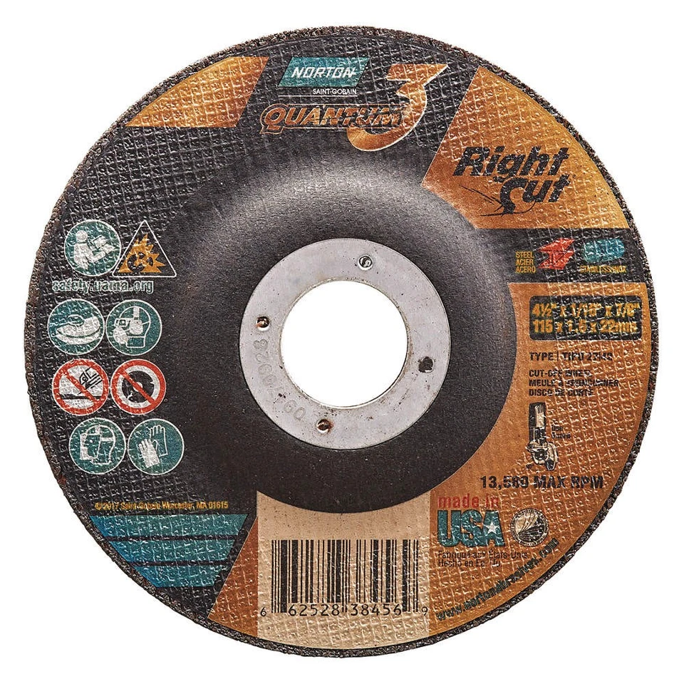 NORTON 66252838456 Abrasive Cut-Off Wheel,4-1/2" dia. PK 25 - Image 1 of 1