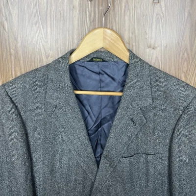 Eisenberg and Eisenberg Sport Coat Mens 38S Gray Soft Tweed Silver Buttons USA - Image 1 of 4