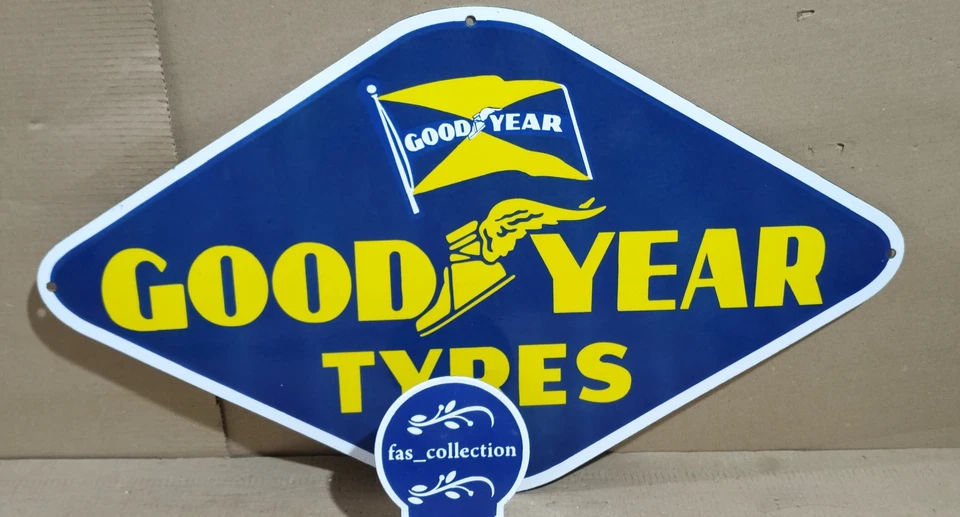 Good Year Tyres Porcelain Enamel Sign  30 x 18 Inches 1 Sided - Image 1 of 4