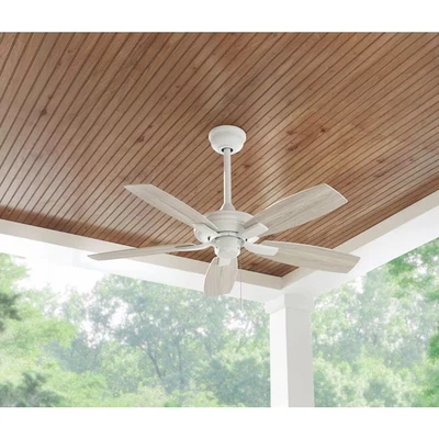 Hampton Bay Gazebo III 42 in. Indoor/Outdoor Wet Rated Matte White Ceiling Fan - Image 1 of 4